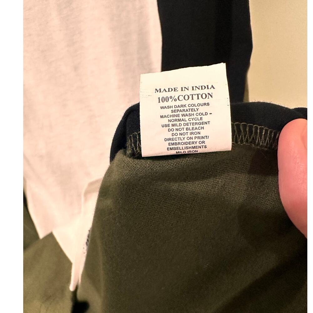 Max Men's Retro "California" Slim Fit T Shirt, Olive Black White Colorblock, S - Picture 8 of 9